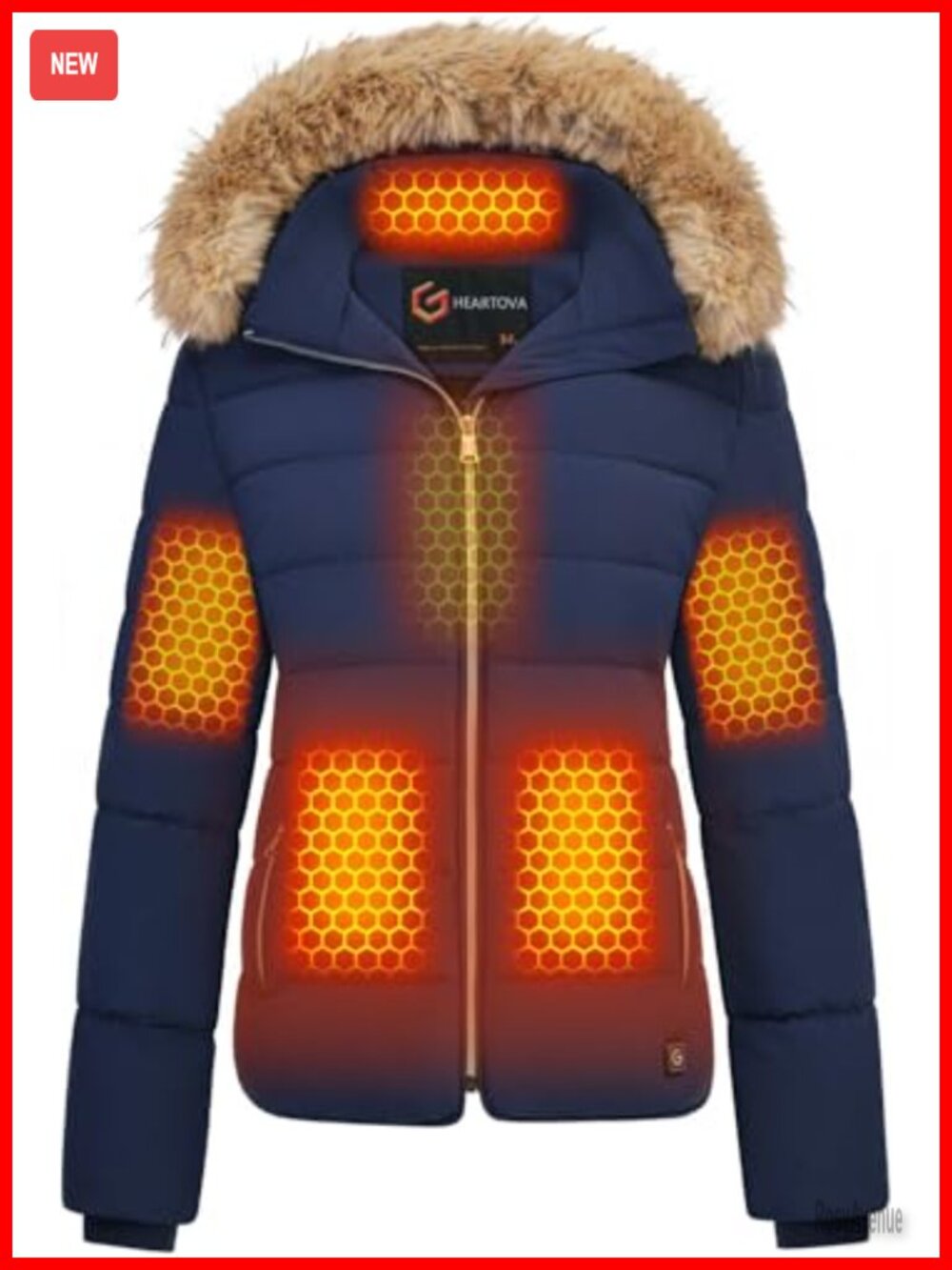 Graphene Heated Puffer Jacket with 18400mAh Battery Pack Winter Coat